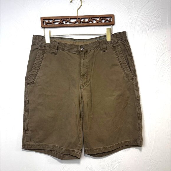 Columbia Mid-Length Shorts Brown Solid Casual Pockets Basic Work Outdoor Men 36 - Picture 1 of 5